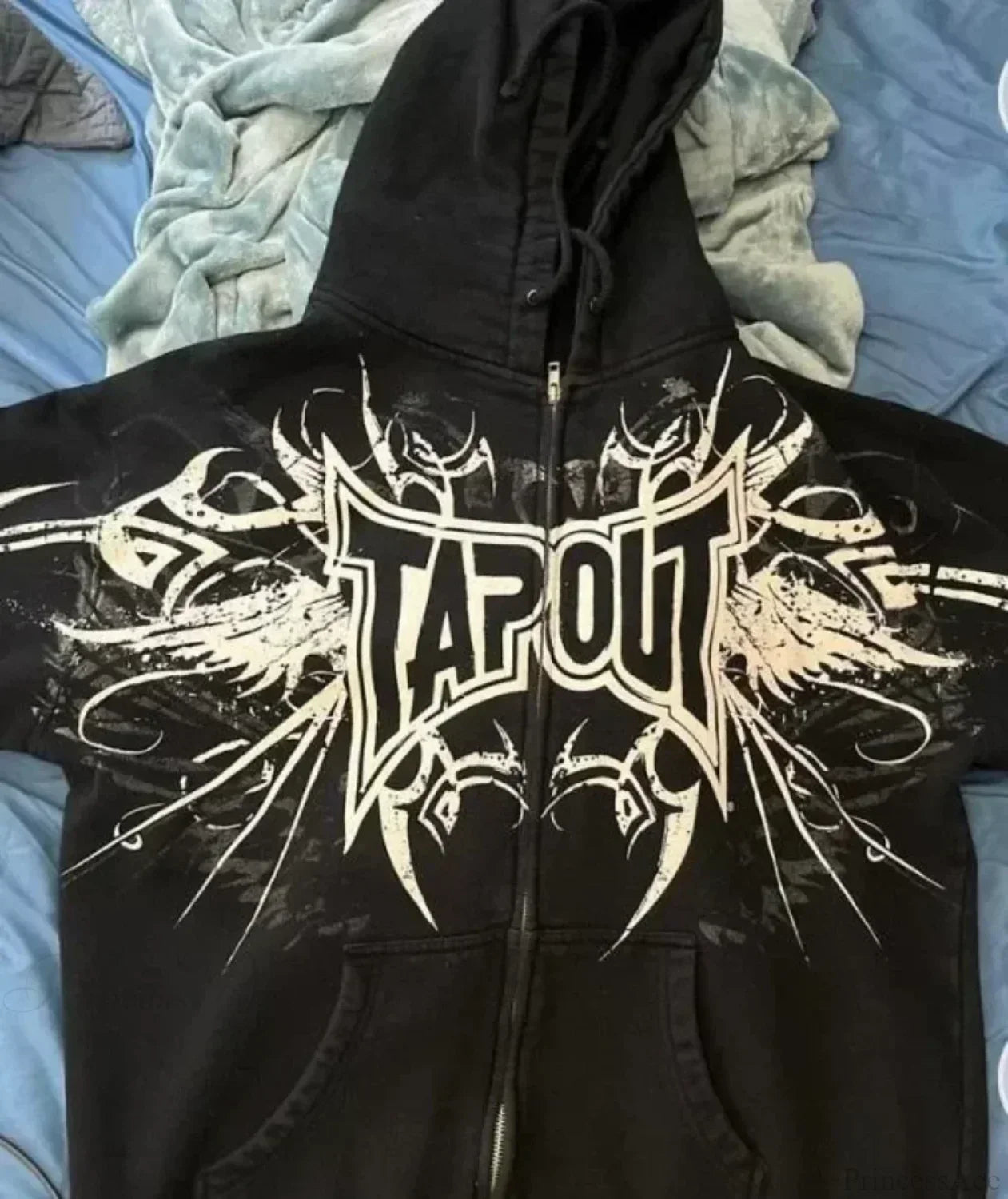 Vintage Gothic Skull Zip Up Hoodie