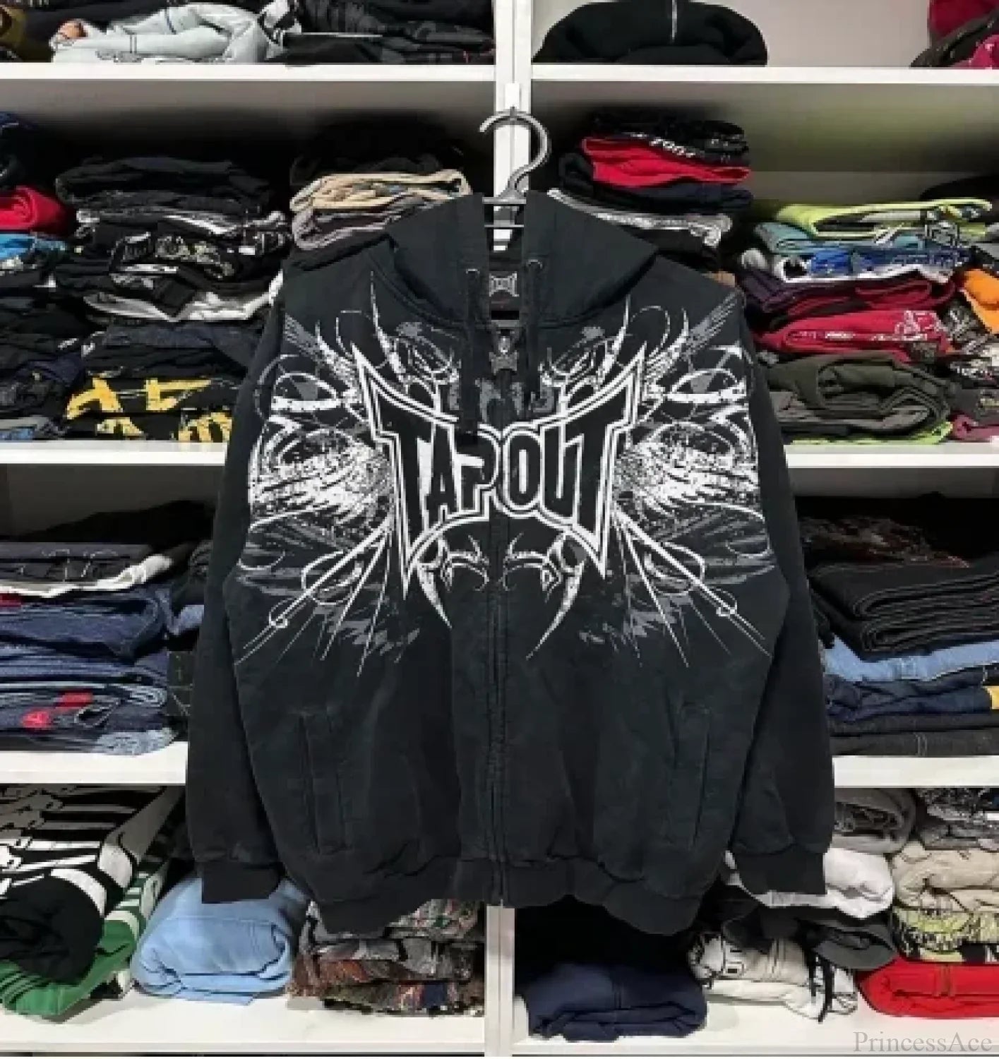 Vintage Skull Rose Print Hoodie