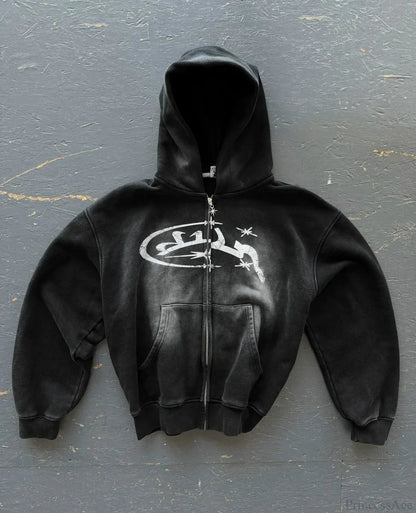 Vintage Wash Zip Up Hoodie