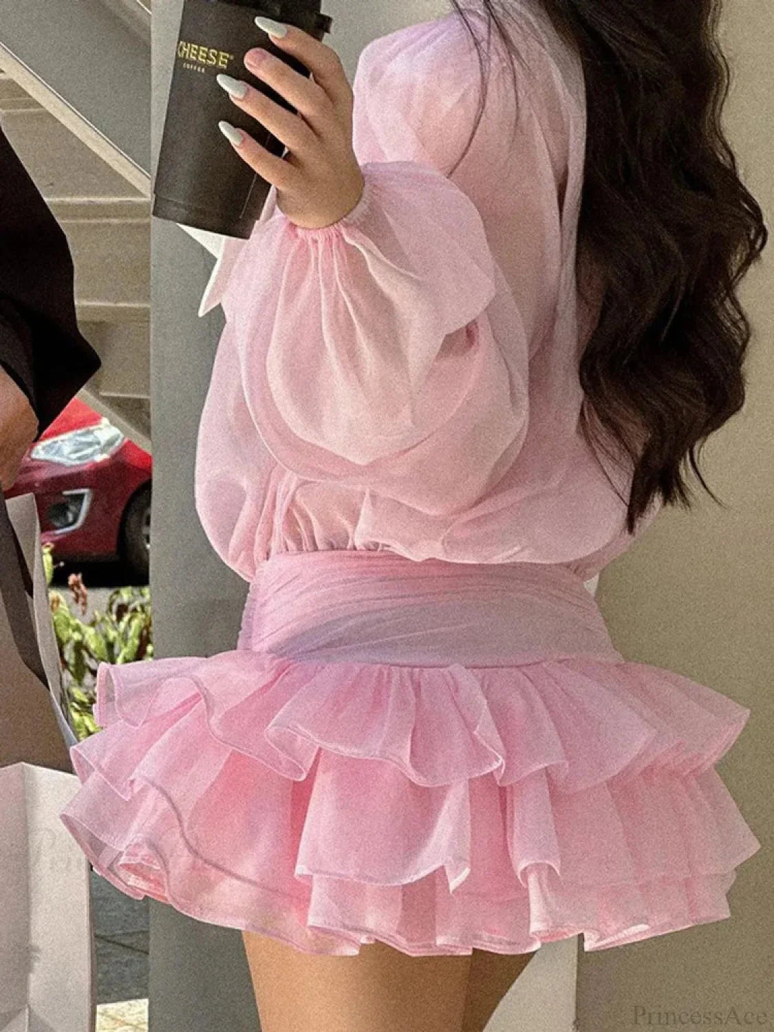 White Ruffled Mini Dress