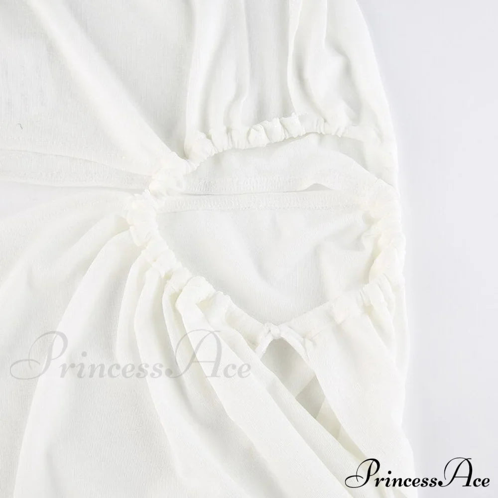 White Shoulder Parties - Women for Split Gown One for Gown and Full-Length Warm-Season Elegant Long Beachwear