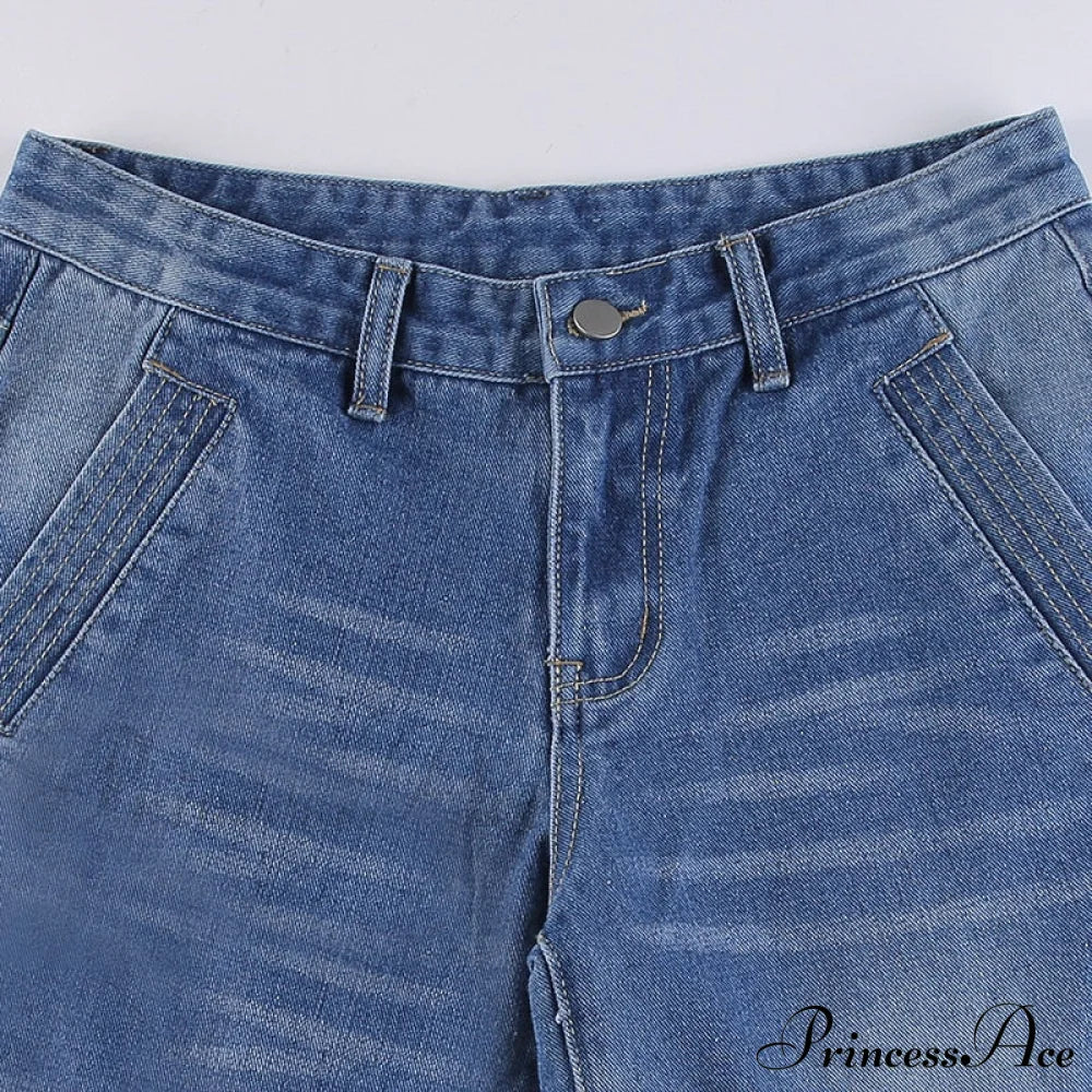 Wide Leg Oversize Y2K Patterned Baggy Winter Cargo Casual Jeans Low Autumn Waist Women's Trousers