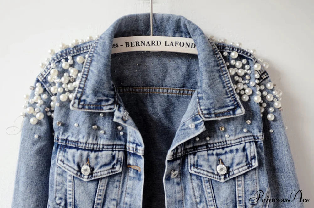 with Detailing New Autumn Women's Jacket Pearl - Denim Collection