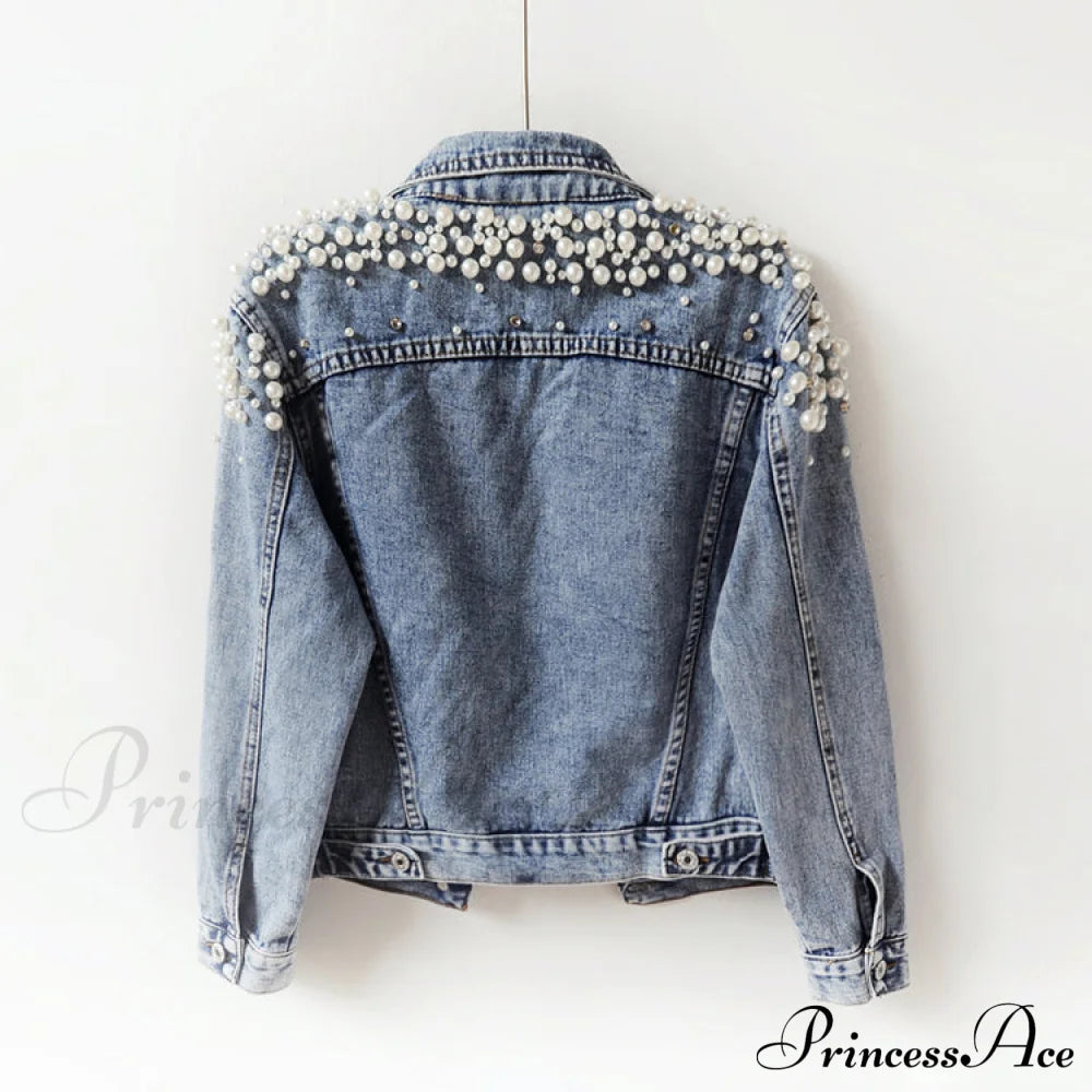 with Detailing New Autumn Women's Jacket Pearl - Denim Collection