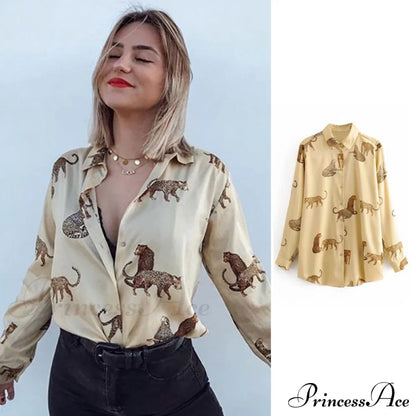 with Satin Blouse Design Arm - Long Women's Zebra Top