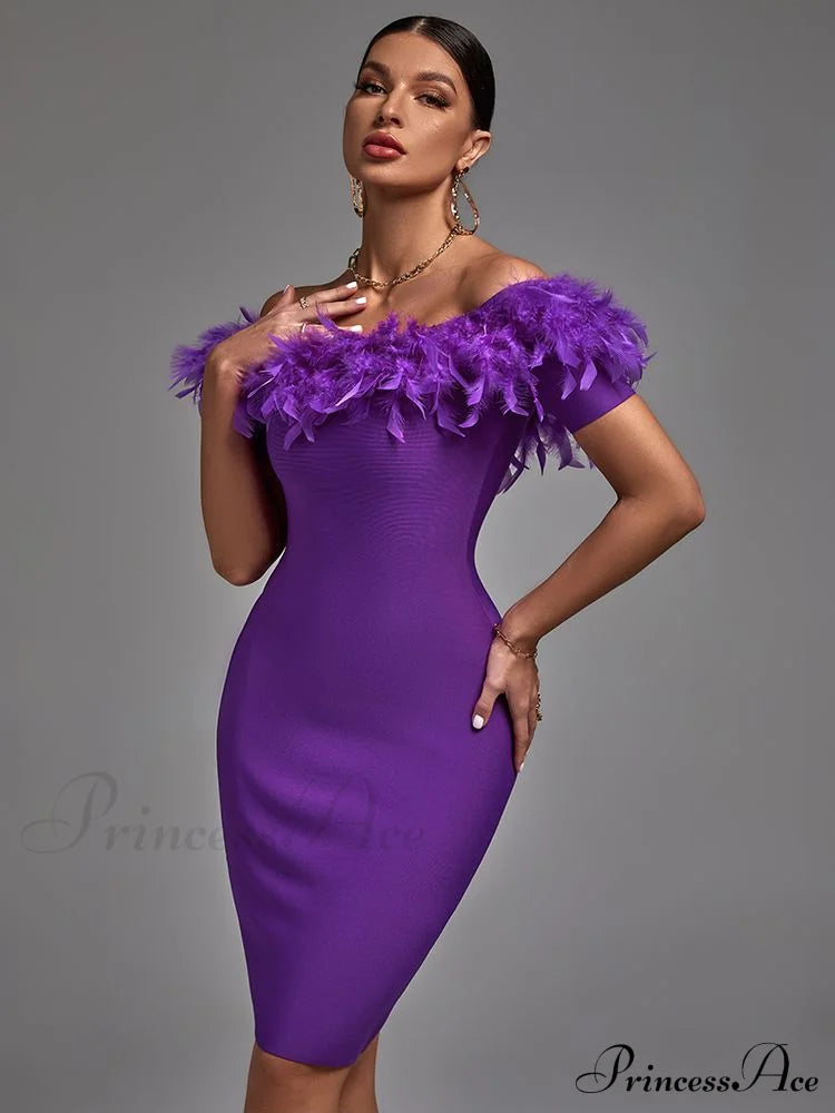 Women Off Shouler Bandage Dress