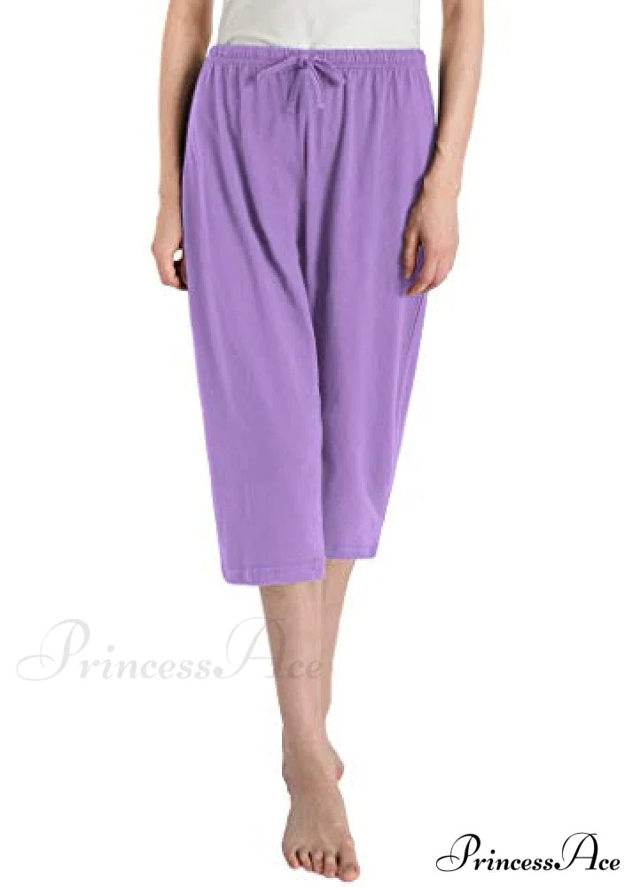 Women's Cotton Capri Pants Sleep Capris