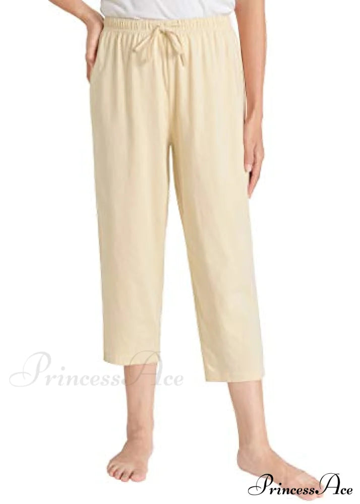 Women's Cotton Capri Pants Sleep Capris