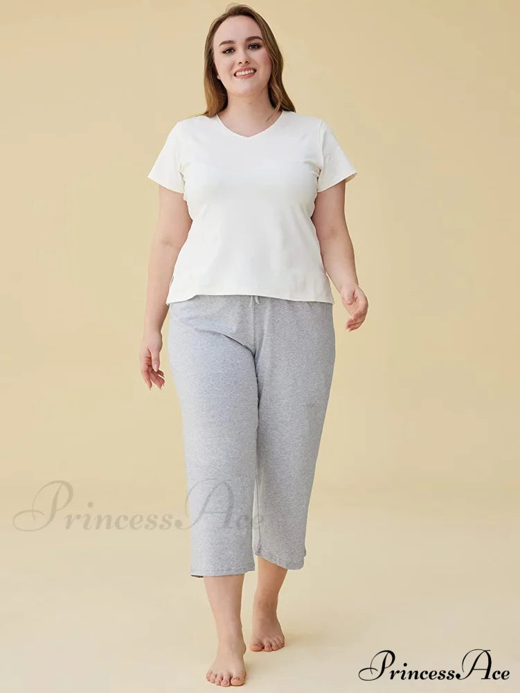 Women's Cotton Capri Pants Sleep Capris