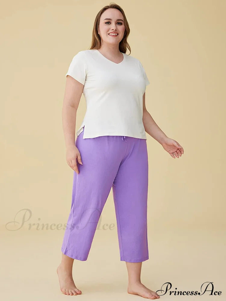 Women's Cotton Capri Pants Sleep Capris