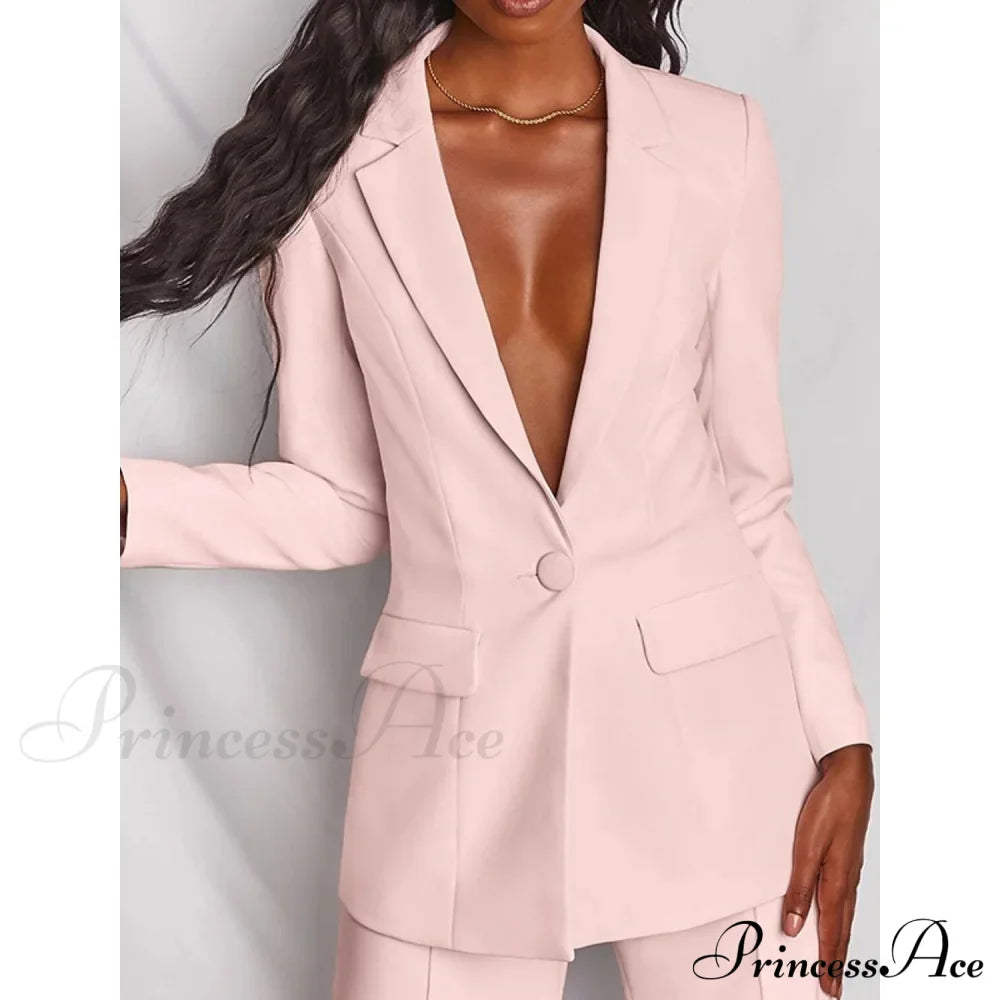 Women's Regular Pocket Coat Formal Fashion Suit