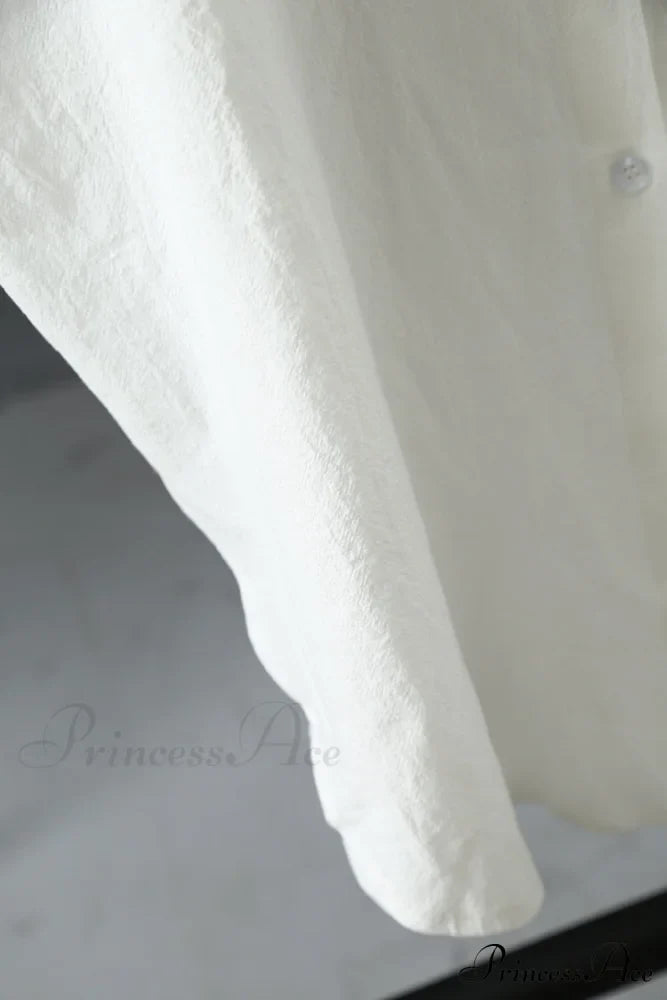 Women's Spring/Autumn Arm - Fit Blouse Loose Casual Gown with Long Buttons