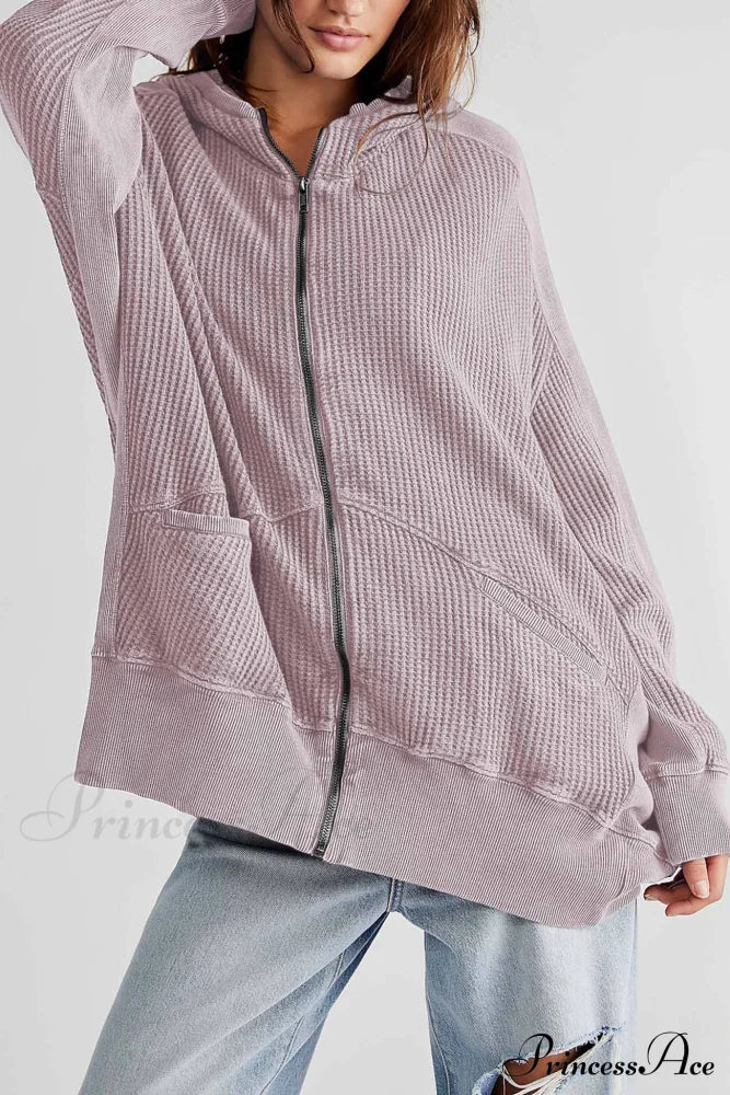 Zipper Waffle Hoodie